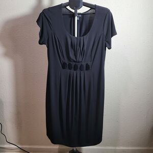 Enfocus Studio Womens Black Mini Dress Short Sleeve Scoop Neck Size 18w